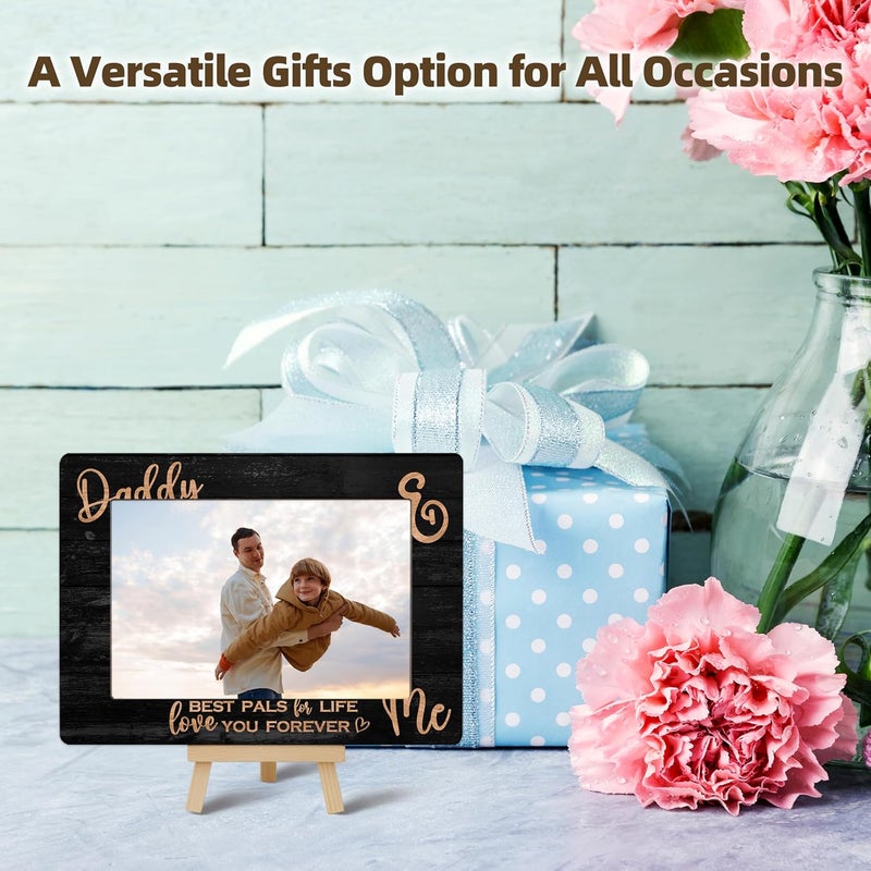 OXRUN Daddy & Me Picture Frame, Father's Day Gifts Wooden Photo Frame with Easel, Display Photo Insert, 4x6 Picture Frame for Tabletop Display - A06 - Image 5